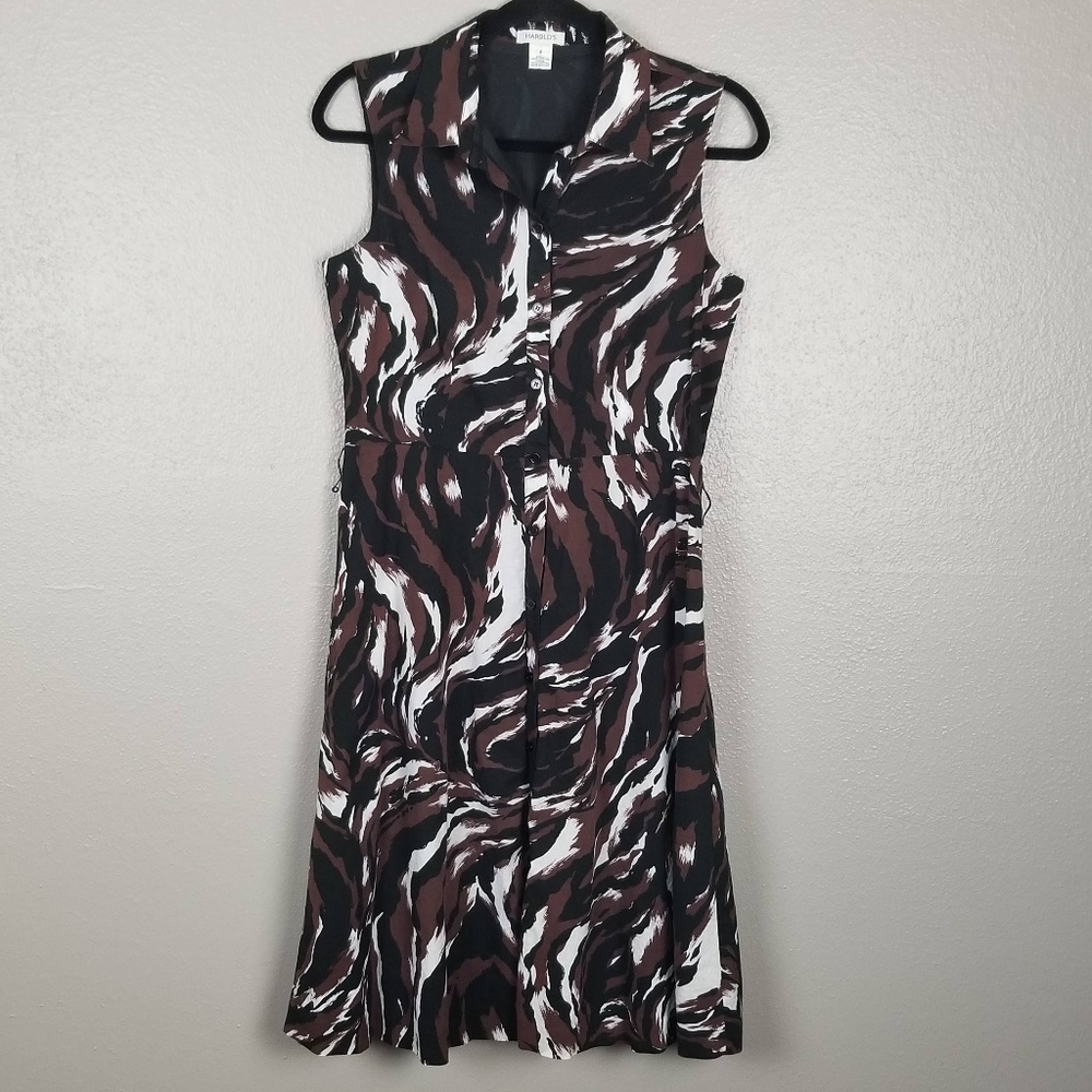 Harolds Sleeveless Button Front Shirtwaist Dress 8